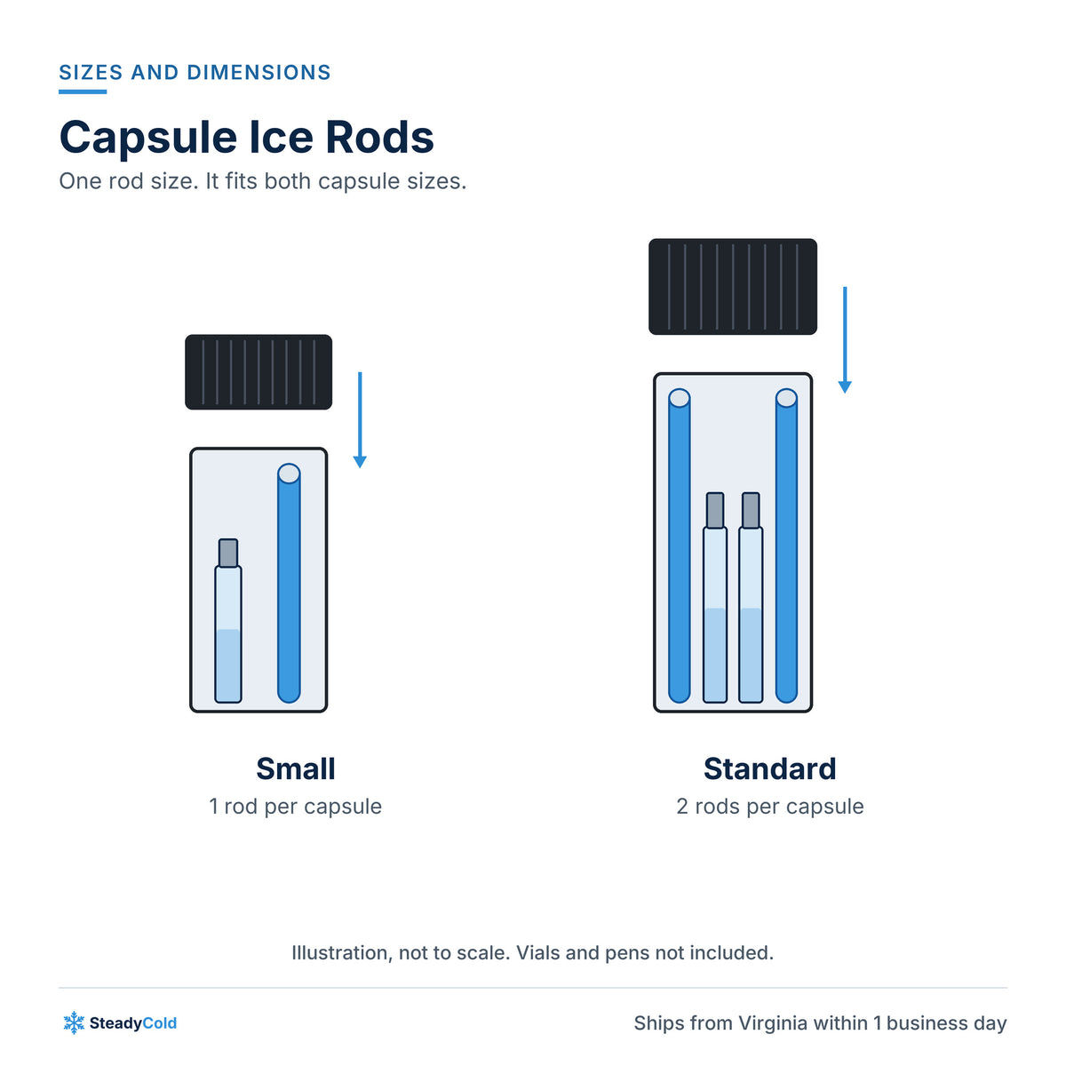 Capsule Ice Rods (Refill Pairs): Sizes and dimensions