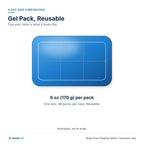 Gel Pack, Reusable: Sizes and dimensions