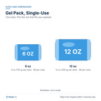 Gel Pack, Single-Use: Sizes and dimensions