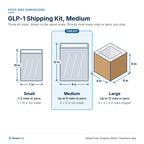 GLP-1 Shipping Kit, Medium (up to 4 vials or pens): Sizes and dimensions