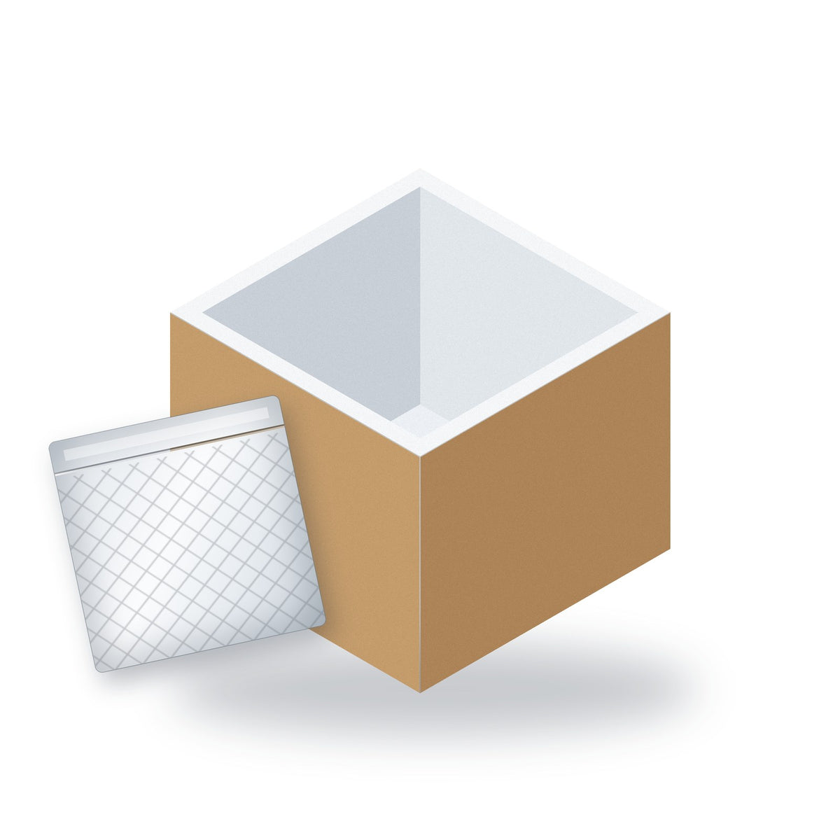 Illustration: insulated liner panels fitted inside a corrugated carton