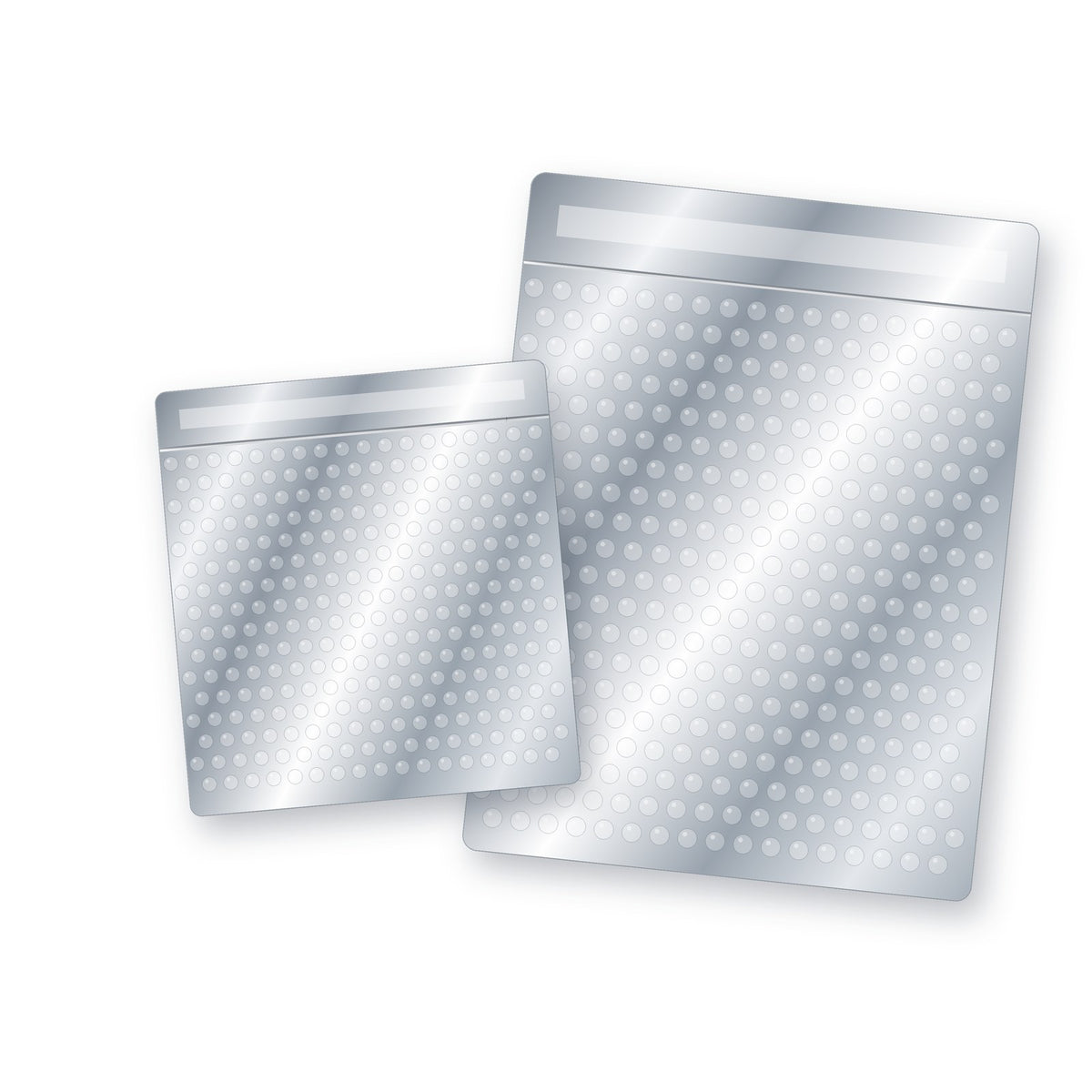 Illustration: reflective bubble insulated mailers, 6x6.5 and 8x11