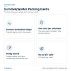 Summer/Winter Packing Cards: Key features