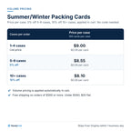 Summer/Winter Packing Cards: Volume pricing